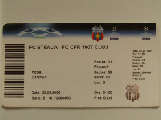 Bilet meci fotbal STEAUA Bucuresti - CFR 1907 CLUJ (22.04.2009) foto