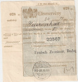 MAGYAR KIR ELISMERVENY CONFIRMARE DE PRIMIRE FACSAD FAGET 1913 26,80 korona