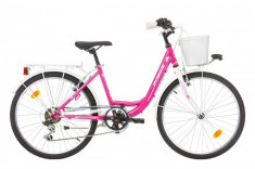 Bicicleta Robike Starlet 24 roz alb 2017 foto