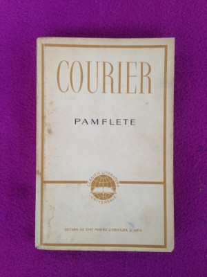 Pamflete/Paul-Louis Courier/traducere in limba romana/1960 foto