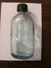 PVM - Recipient borcan din sticla 1 litru pt. reactivi chimici chimie anii &amp;#039;60 foto