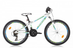 Bicicleta Robike Hat Trick 24 alb verde albastru 2016 foto