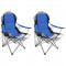 Set 2 scaune pliabile de camping XXL, Albastru