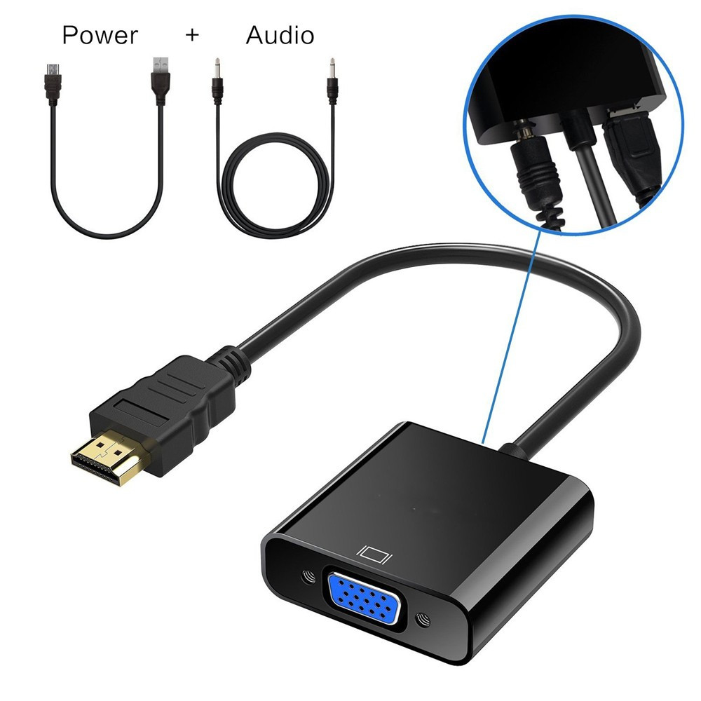 Adaptor convertor HDMI la VGA + cablu audio + alimentare xbox PS4 laptop pc  | Okazii.ro