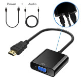 Adaptor convertor HDMI la VGA + cablu audio + alimentare xbox PS4 laptop pc