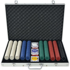 Set de poker cu 1000 de jetoane din aluminiu foto