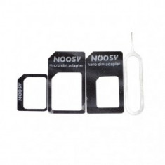 Set adaptor IMPORTGSM Nano-SIM to Micro-SIM to SIM + Cheita, Negru foto