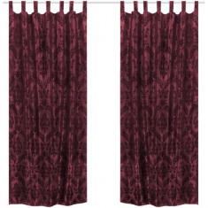 Draperii din tafta baroc cu bride 140 x 245 cm, ro?u Burgundy, 2 buc foto