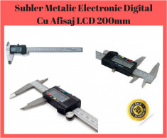 Subler Digital 200 mm Electronic Din Inox Cu Afisajl LCD foto