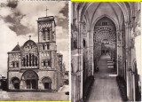 Ilustrata Franta -Vezelay-Biserica-2 cp, Circulata, Printata