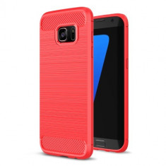 Husa Samsung Galaxy S7 Edge - Carbon Brushed Red foto