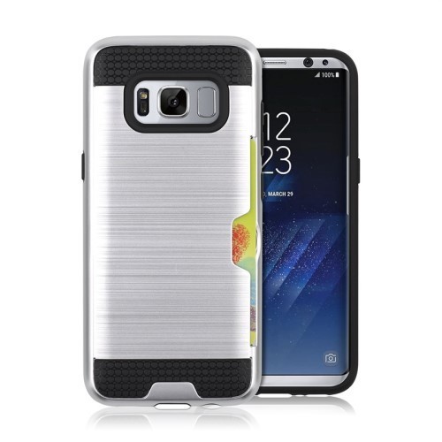 Husa Samsung Galaxy S8 - Hybrid Card Slot Silver foto mare Husa Samsung Galaxy S8 - Hybrid Card Slot Silver foto mare