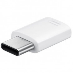 Adaptor original Samsung de la mufa Micro-USB la USB Type C - Alb foto