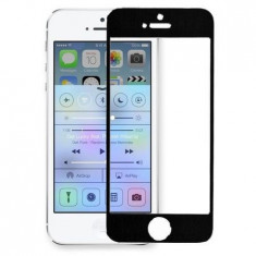 Folie protectie IMPORTGSM pentru Apple iPhone 5/5S/5C/SE, Tempered Glass, Full Cover, Neagra foto