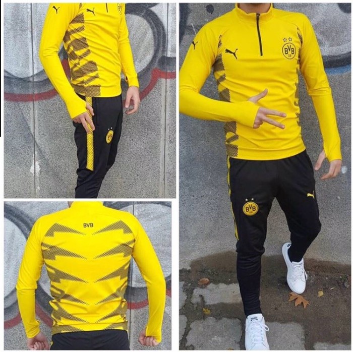 Trening Borussia Dortmund pantalon conic noul model 2018 foto mare Trening Borussia Dortmund pantalon conic noul model 2018 foto mare