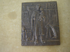 SANKT JOSEPH bazorelief in bronz, decoratiune de perete, aplica foto