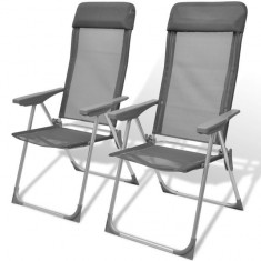 Set 2 scaune pliabile pentru camping din aluminiu foto