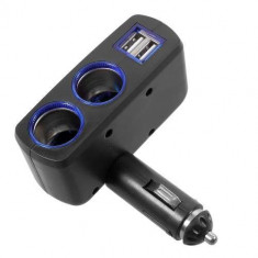 Incarcator Auto Samsung iPhone Universal Dual USB Negru foto