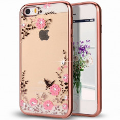 Husa iPhone 6 si 6S - Luxury Flowers Rose-Gold foto