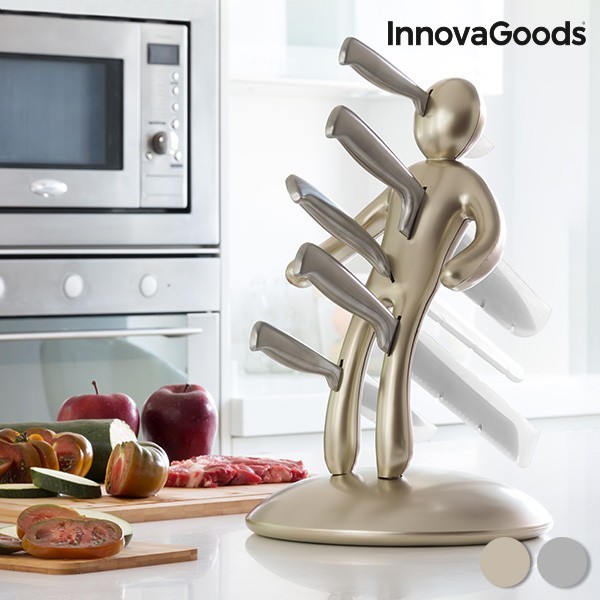 Set de Cuțite cu Suport Vudú Premium InnovaGoods (6 Piese) foto mare Set de Cuțite cu Suport Vudú Premium InnovaGoods (6 Piese) foto mare