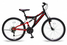 Bicicleta MTB Full Suspensie Umit BlackMount, Culoare Negru/Rosu , Roata 24&amp;quot;PB Cod:2429000000 foto