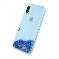 Husa iPhone X/Xs Guess Liquid Glitter Albastru foto