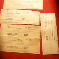 5 Cupoane de mandat postal 1971-1974