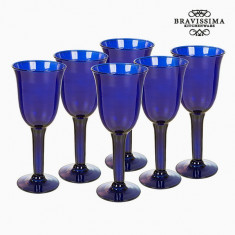 Pahare din Sticla Reciclata (6 pcs) 350 ml Albastru - Crystal Colours Kitchen Colectare by Bravissima Kitchen foto