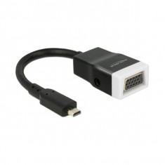 Adaptor HDMI Micro la VGA cu Audio DELOCK 65589 15 cm Alb Negru foto