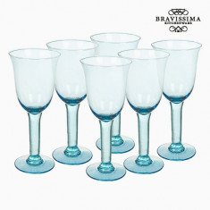 Pahare din Sticla Reciclata (6 pcs) 500 ml Albastru - Crystal Colours Kitchen Colectare by Bravissima Kitchen foto