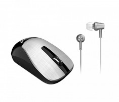 KIT MOUSE+CASTI MH-8015, SILVER foto