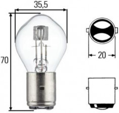 Bec scuter far para (ba20d) 12v 35/35w foto