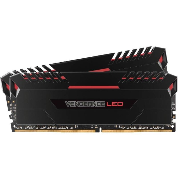 Memorie Corsair Vengeance Red LED 32GB DDR4 3200MHz CL16 Dual Channel Kit foto mare Memorie Corsair Vengeance Red LED 32GB DDR4 3200MHz CL16 Dual Channel Kit foto mare