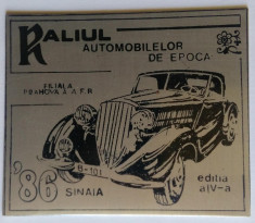 RALIUL AUTOMOBILELOR DE EPOCA - Medalie SINAIA Anul 1986 - Editia a IVa - RARA foto