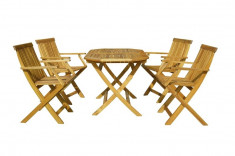 Masa cu 4 scaune lemn masiv Hecht Basic Set 4 foto