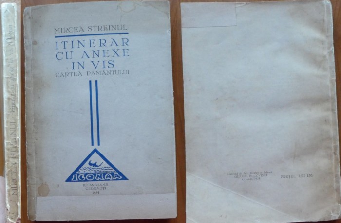 Mircea Streinul, Itinerar cu anexe in vis, Cernauti, 1934, Colectia Iconar