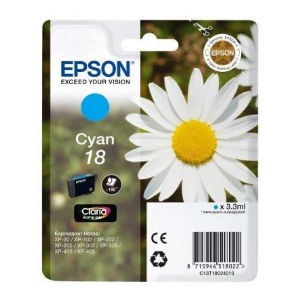 Cartu? cu Cerneala Originala Epson C13T18024010 Cyan Cartu? cu Cerneala Originala Epson C13T18024010 Cyan