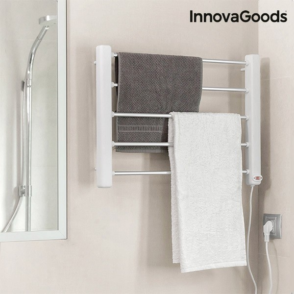 Suport Electric de Perete pentru Prosoape InnovaGoods 65W Alb Gri (5 Bare) foto mare Suport Electric de Perete pentru Prosoape InnovaGoods 65W Alb Gri (5 Bare) foto mare