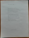 Poezie olografa pe coala mare, pentru expozitie literara, manuscris a lui Barbu Cioculescu ; Barbatul staruitor