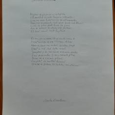 Poezie manuscris a lui Barbu Cioculescu ; Barbatul staruitor