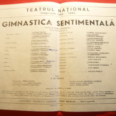 Program -Teatrul National Stagiunea 1982-'83 -piesa- Gimnastica Sentimentala