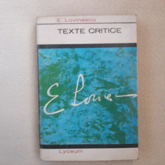 Texte critice- E. Lovinescu foto