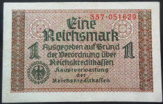 Bancnota 1 REICHSMARK - GERMANIA NAZISTA, anul 1940 *cod 228 (rara pe okazii) foto