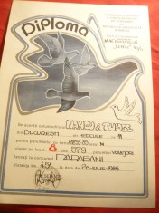 Diploma emisa de Asociatia Crescatori Porumbei RSR 1986 foto