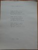 Poezie olografa pentru expozitie, manuscris al poetei Monica Pillat, nepoata scriitorului și poetului Ion Pillat și a pictoriței Maria Pillat - Brateș
