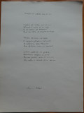Poezie manuscris a lui Monica Pillat