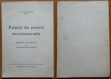 Caragiale , Pagini de proza necunoscuta , prefata si autograf Baiculescu , 1936