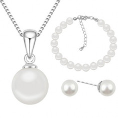 Set bijuterii cu perle White Pearls foto