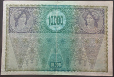 Bancnota 10000 Coroane - AUSTRO-UNGARIA, anul 1918 *cod 440 foto
