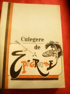 Culegere de Epigrame -Ed. 1972 , ilustrata de A.Clenciu , Ed. Litera , 239 pag foto
